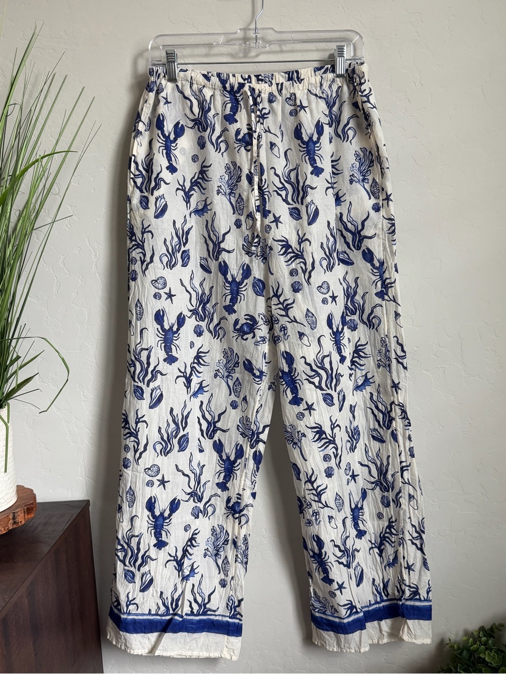 J.Crew Beach Pant in Seashell Print Cotton Cover-Up Small NWOT